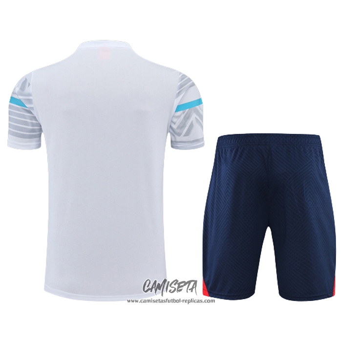 Chandal del Olympique Marsella 2022-2023 Manga Corta Gris - Pantalon Corto
